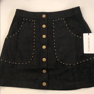 NEW Cotton Candy LA Faux Suede Black Skirt